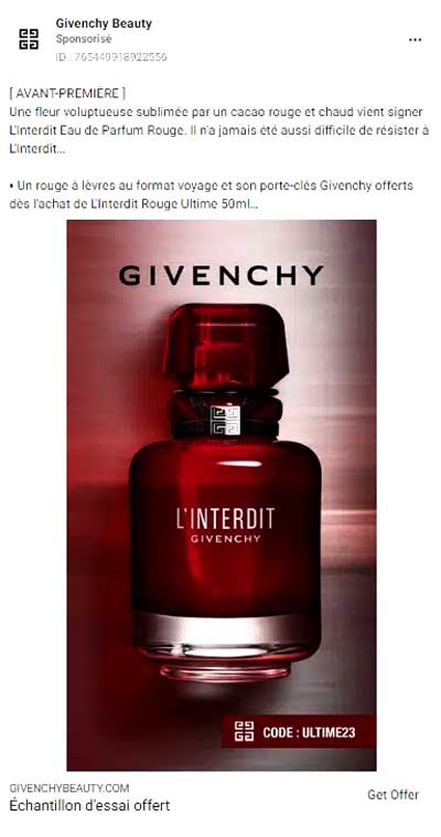 Échantillon gratuit L'Interdit Rouge Ultime Givenchy