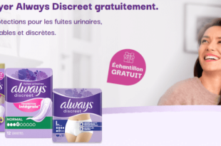 Échantillon gratuit Always Discreet : Discrétion et confort à l'essai.