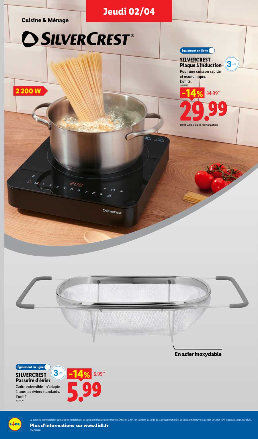 Catalogue Lidl Du 2 Au 8 Avril 2026