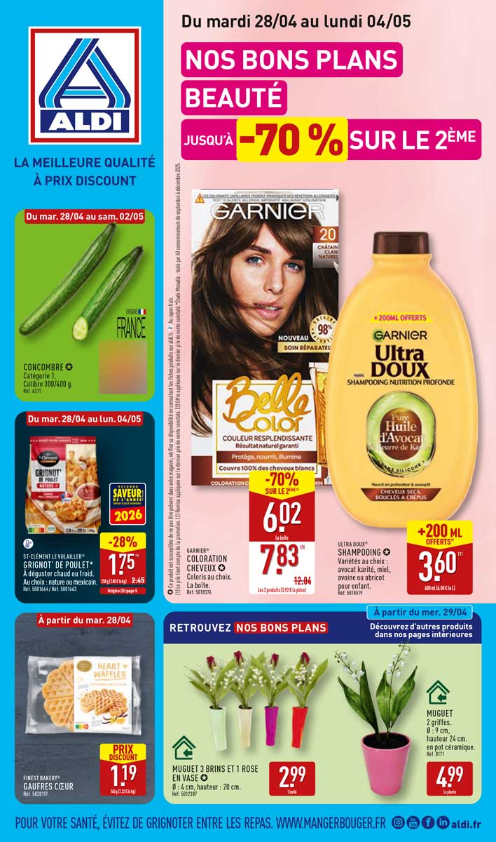 Catalogue Aldi du 28 avril Au 4 Mai 2026 « Nos Bons Plans Beauté »