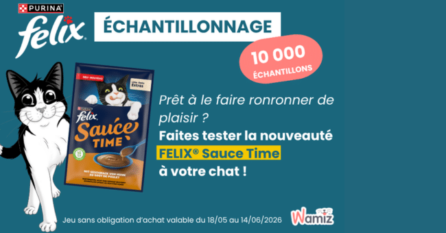 10000 échantillons gratuits FELIX SAUCE TIME