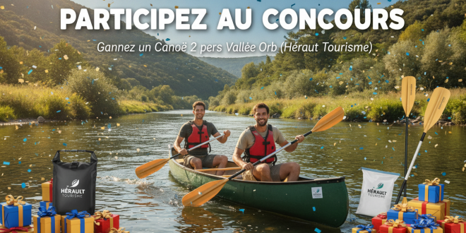 Concours : Canoë 2 pers Vallée Orb (Hérault Tourisme)