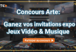 Concours Arte : Gagnez vos invitations expo Vidéo Games & Music