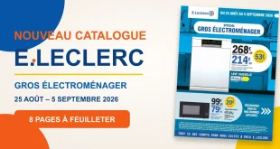 Catalogue E.Leclerc gros électroménager du 25 août au 5 septembre 2026 – 8 pages