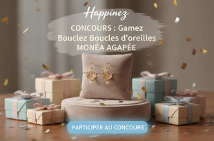 Concours Happinez : Gagnez Boucles d'oreilles Monéa Agapée